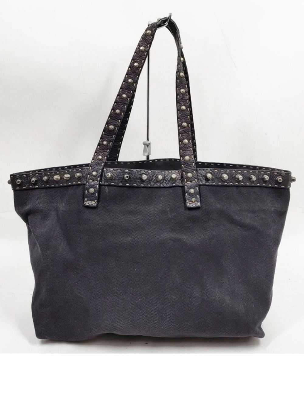 Fendi Selleria Black Studded Tote Bag